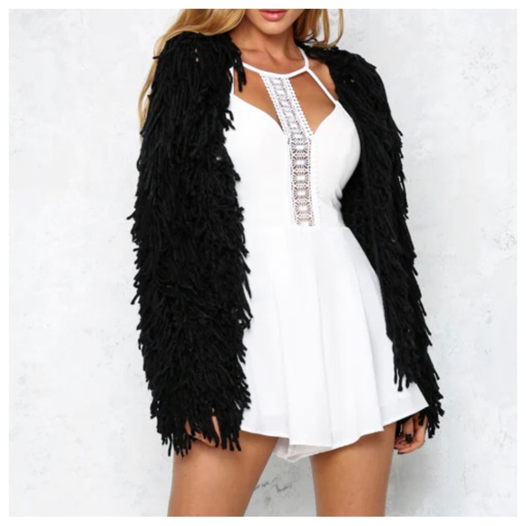 21 Boho Shaggy Black Jacket - Picture 4 of 8